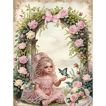 Load image into Gallery viewer, Diamond Painting - Partial Special Shaped - Girl In The Flowers (30*40CM)