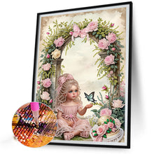 Load image into Gallery viewer, Diamond Painting - Partial Special Shaped - Girl In The Flowers (30*40CM)
