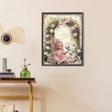 Load image into Gallery viewer, Diamond Painting - Partial Special Shaped - Girl In The Flowers (30*40CM)