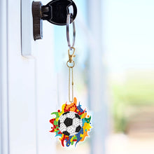 Load image into Gallery viewer, 6Pcs Acrylic Double Sided Football Diamond Art Keyring Diamond Painting Keychain