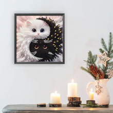 Load image into Gallery viewer, Diamond Painting - Partial Special Shaped - Black And White Tai Chi Cat (30*30CM)