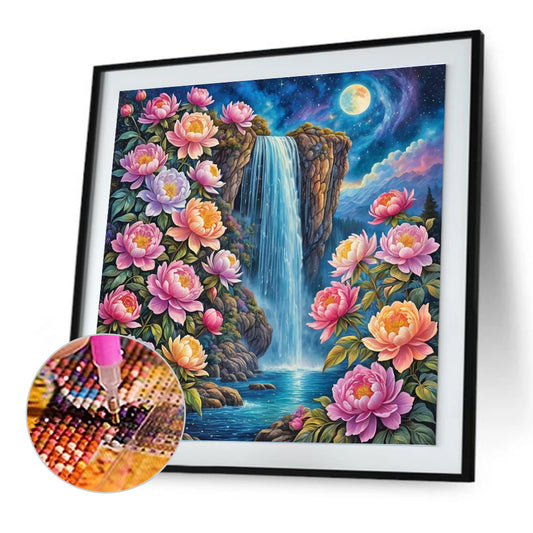 Diamond Painting - Full Round - Waterfall Scenery (30*30CM)