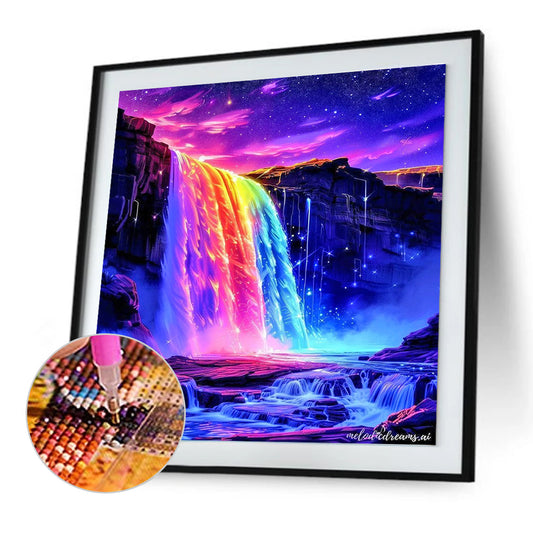 Diamond Painting - Full Round - Waterfall Scenery (30*30CM)