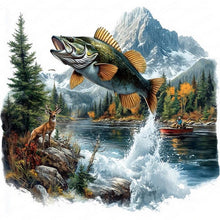 Load image into Gallery viewer, Diamond Painting - Full Round - Fish In The Forest (30*30CM)