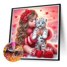 Load image into Gallery viewer, Diamond Painting - Full Round - Love Girl And White Tiger (40*40CM)