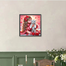 Load image into Gallery viewer, Diamond Painting - Full Round - Love Girl And White Tiger (40*40CM)