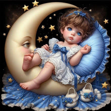 Load image into Gallery viewer, Diamond Painting - Full Round - Pajamas Girl And Moon (40*40CM)