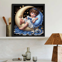 Load image into Gallery viewer, Diamond Painting - Full Round - Pajamas Girl And Moon (40*40CM)