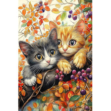 Load image into Gallery viewer, Diamond Painting - Full Round - Orange Cat And Gray Cat (40*60CM)