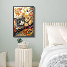 Load image into Gallery viewer, Diamond Painting - Full Round - Orange Cat And Gray Cat (40*60CM)