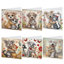 Load image into Gallery viewer, 6Pcs DIY Diamond Painting Greeting Card with Envelope 5D DIY Drill Painting Card