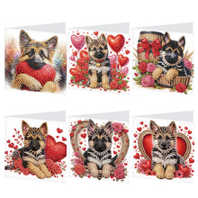 Load image into Gallery viewer, 6Pcs DIY Diamond Painting Greeting Card with Envelope 5D DIY Drill Painting Card