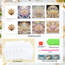 Load image into Gallery viewer, 6Pcs DIY Diamond Painting Greeting Card with Envelope 5D DIY Drill Painting Card