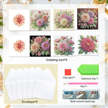 Load image into Gallery viewer, 6Pcs DIY Diamond Painting Greeting Card with Envelope 5D DIY Drill Painting Card