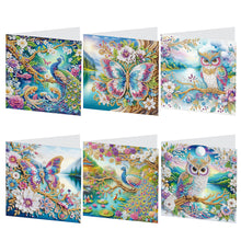 Load image into Gallery viewer, 6Pcs DIY Diamond Painting Greeting Card with Envelope 5D DIY Drill Painting Card