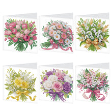 Load image into Gallery viewer, 6Pcs DIY Diamond Painting Greeting Card with Envelope 5D DIY Drill Painting Card