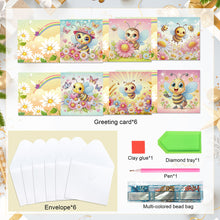 Load image into Gallery viewer, 6Pcs DIY Diamond Painting Greeting Card with Envelope 5D DIY Drill Painting Card