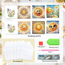 Load image into Gallery viewer, 6Pcs DIY Diamond Painting Greeting Card with Envelope 5D DIY Drill Painting Card