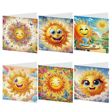 Load image into Gallery viewer, 6Pcs DIY Diamond Painting Greeting Card with Envelope 5D DIY Drill Painting Card