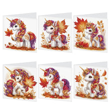 Load image into Gallery viewer, 6Pcs DIY Diamond Painting Greeting Card with Envelope 5D DIY Drill Painting Card