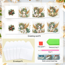 Load image into Gallery viewer, 6Pcs DIY Diamond Painting Greeting Card with Envelope 5D DIY Drill Painting Card