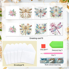 Load image into Gallery viewer, 6Pcs DIY Diamond Painting Greeting Card with Envelope 5D DIY Drill Painting Card