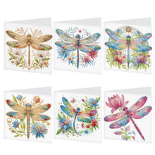 Load image into Gallery viewer, 6Pcs DIY Diamond Painting Greeting Card with Envelope 5D DIY Drill Painting Card