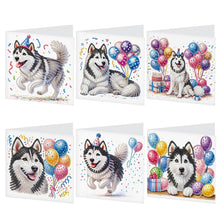 Load image into Gallery viewer, 6Pcs DIY Diamond Painting Greeting Card with Envelope 5D DIY Drill Painting Card
