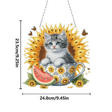 Load image into Gallery viewer, Cat DIY Diamond Art Pendant Kit Diamond Painting Hanging Pendant for Wall Window