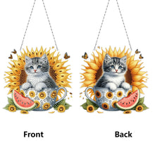Load image into Gallery viewer, Cat DIY Diamond Art Pendant Kit Diamond Painting Hanging Pendant for Wall Window