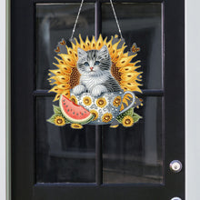 Load image into Gallery viewer, Cat DIY Diamond Art Pendant Kit Diamond Painting Hanging Pendant for Wall Window