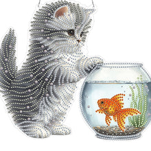 Load image into Gallery viewer, Cat DIY Diamond Art Pendant Kit Diamond Painting Hanging Pendant for Wall Window
