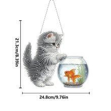 Load image into Gallery viewer, Cat DIY Diamond Art Pendant Kit Diamond Painting Hanging Pendant for Wall Window