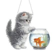 Load image into Gallery viewer, Cat DIY Diamond Art Pendant Kit Diamond Painting Hanging Pendant for Wall Window