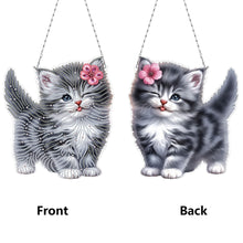 Load image into Gallery viewer, Cat DIY Diamond Art Pendant Kit Diamond Painting Hanging Pendant for Wall Window