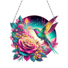 Load image into Gallery viewer, Acrylic Special Shape Beach Parrots DIY Diamond Art Pendant Kit for Wall Window