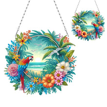 Load image into Gallery viewer, Acrylic Special Shape Beach Parrots DIY Diamond Art Pendant Kit for Wall Window