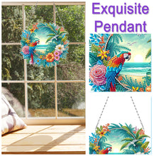 Load image into Gallery viewer, Acrylic Special Shape Beach Parrots DIY Diamond Art Pendant Kit for Wall Window