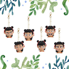 Load image into Gallery viewer, 6Pcs Double Sided Special Shaped Cartoon Nezha Diamond Art Keyring for Beginners