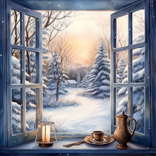 Load image into Gallery viewer, Diamond Painting - Full Round - Snow Outside The Window (40*40CM)