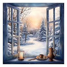Load image into Gallery viewer, Diamond Painting - Full Round - Snow Outside The Window (40*40CM)