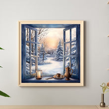 Load image into Gallery viewer, Diamond Painting - Full Round - Snow Outside The Window (40*40CM)