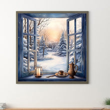 Load image into Gallery viewer, Diamond Painting - Full Round - Snow Outside The Window (40*40CM)