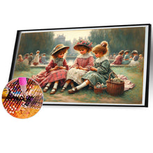 Load image into Gallery viewer, Diamond Painting - Full Square - Three Girls On A Picnic (70*40CM)