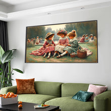 Load image into Gallery viewer, Diamond Painting - Full Square - Three Girls On A Picnic (70*40CM)