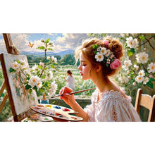 Load image into Gallery viewer, Diamond Painting - Full Square - Woman Painting By The Window (70*40CM)