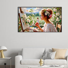 Load image into Gallery viewer, Diamond Painting - Full Square - Woman Painting By The Window (70*40CM)