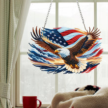Load image into Gallery viewer, US Flag Eagle Diamond Art Hanging Pendant 5D DIY Diamond Painting Dots Pendant