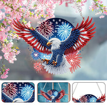 Load image into Gallery viewer, US Flag Eagle Diamond Art Hanging Pendant 5D DIY Diamond Painting Dots Pendant