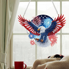 Load image into Gallery viewer, US Flag Eagle Diamond Art Hanging Pendant 5D DIY Diamond Painting Dots Pendant
